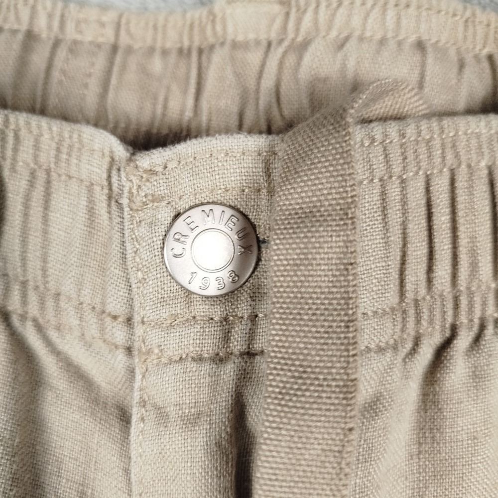 Cremieux 100% Linen Beige Pants‎ Mens 38x30 Elastic Waist Relaxed Beach Wedding - Picture 6 of 8